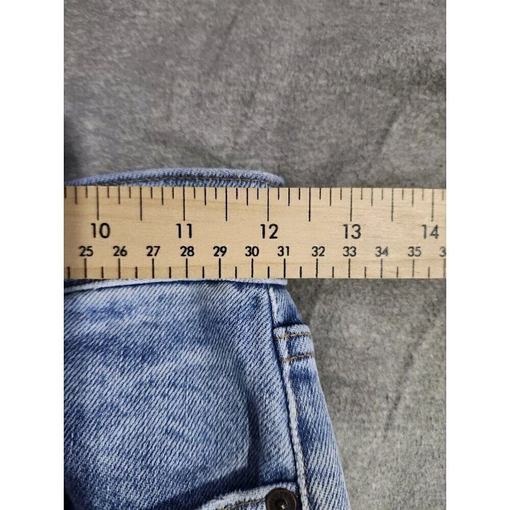 Denim Forum Arlo High Rise Straight Jeans Womens 24 x 25 Blue Stretch Button Fly - Picture 5 of 10